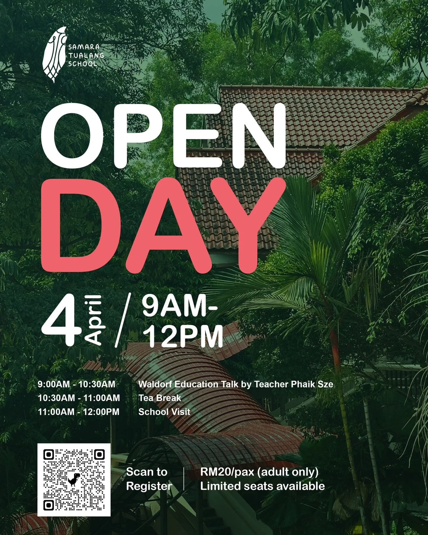 Samara Tualang School warmly invites you to our very first Open Day on April 4th.

Join us for an intimate sharing by our Early Childhood mentor, Phaik Sze, as she reflects on her two-decade journey as a Waldorf parent and educator. After the talk, s