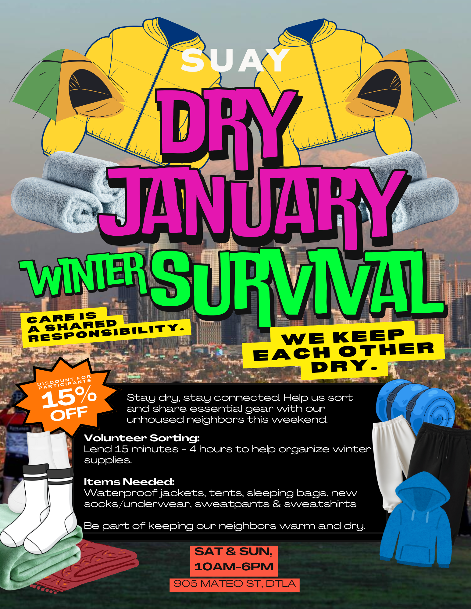 Jan 24 & 25: Dry January Donation Drive and Community Day of Action