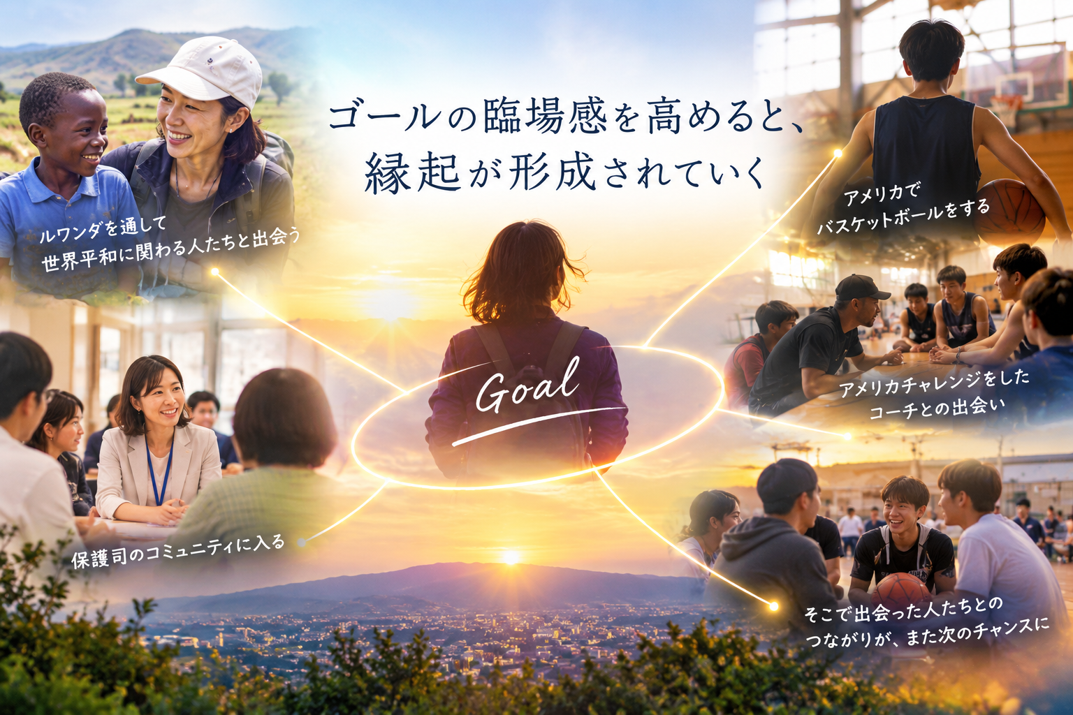 ゴールの臨場感を高めると、縁起が形成されていく