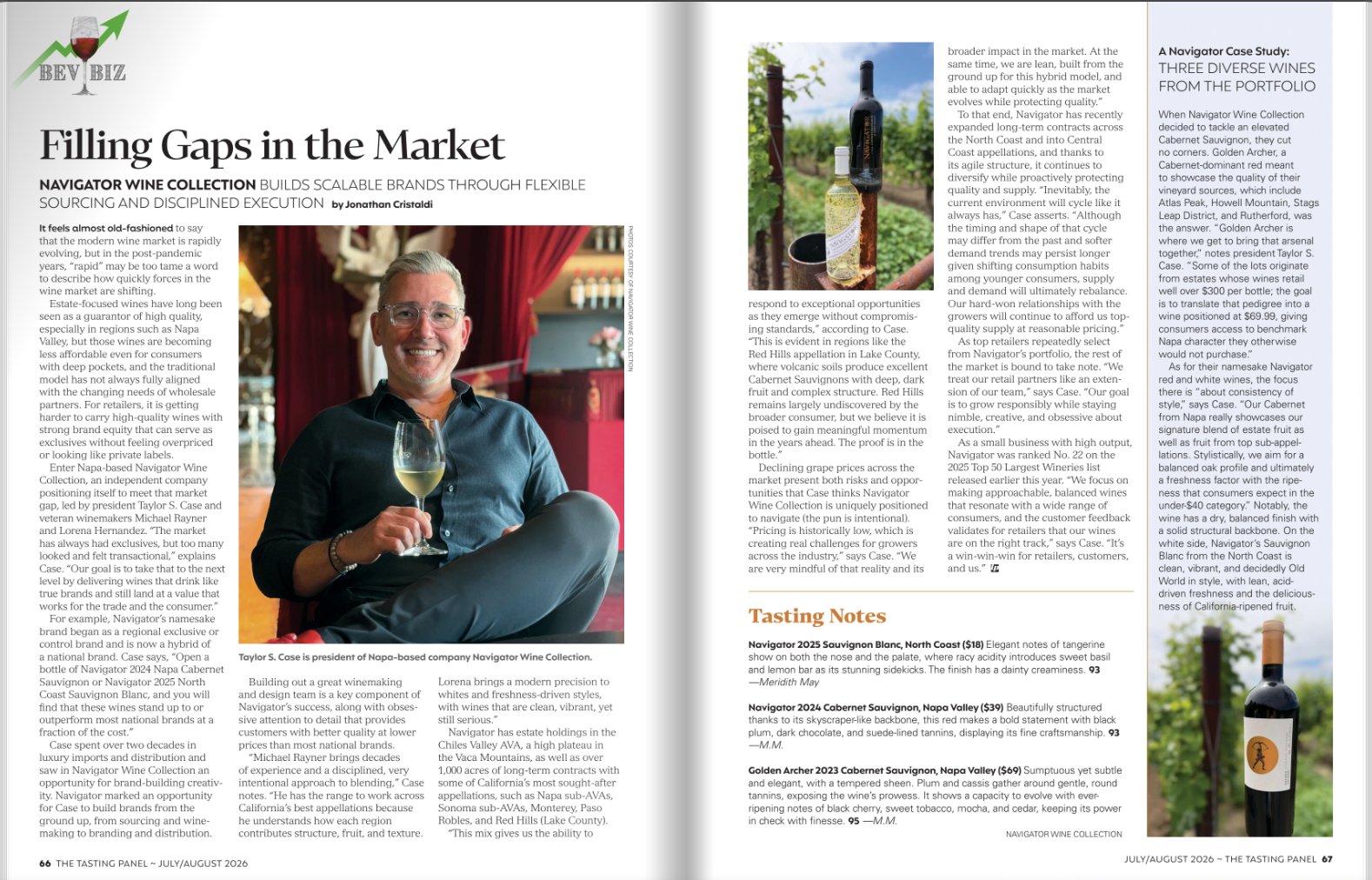 Navigator Wine Collection Featured in The Tasting Panel Magazine July/August Issue
