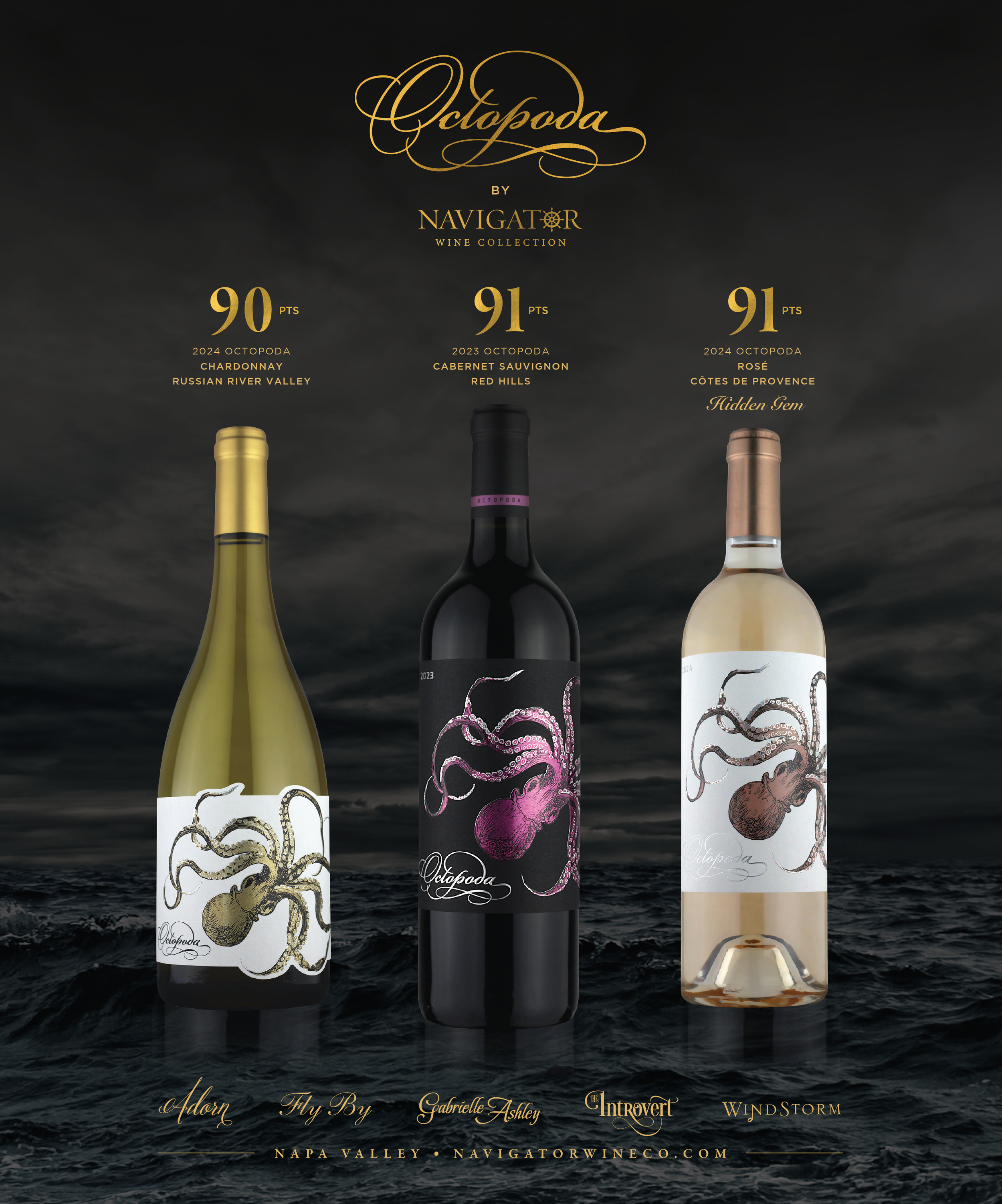Octopoda Receives Three Outstanding Wine Enthusiast Scores