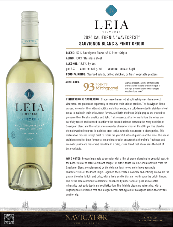 Leia 2024 Wavecrest White Blend Tech Sheet image