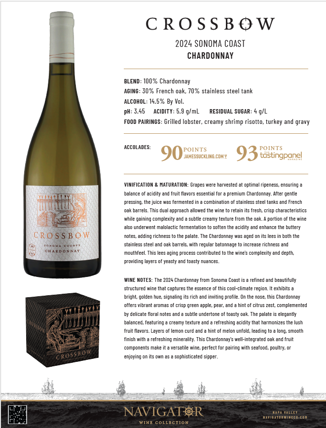 Crossbow Sonoma County Chardonnay Tech Sheet