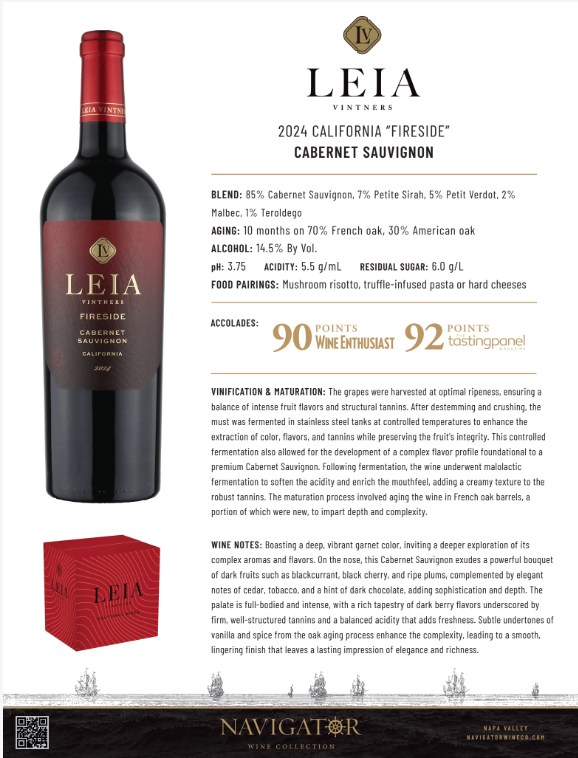 2024 "Fireside" Cabernet Sauvignon Tech Sheet