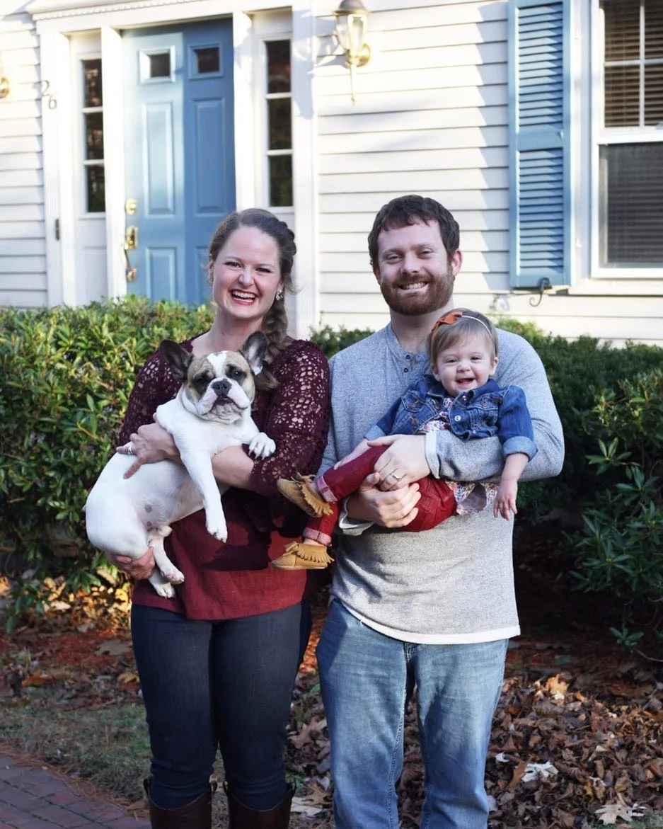 Feeling overwhelmed by everything in my life I'm thankful for this year ❤ My sweet little peanut who just turned one, my hardworking, kind husband who is always making us laugh, this goofy Frenchie, our new home we've waited nearly 8 years for &amp; 