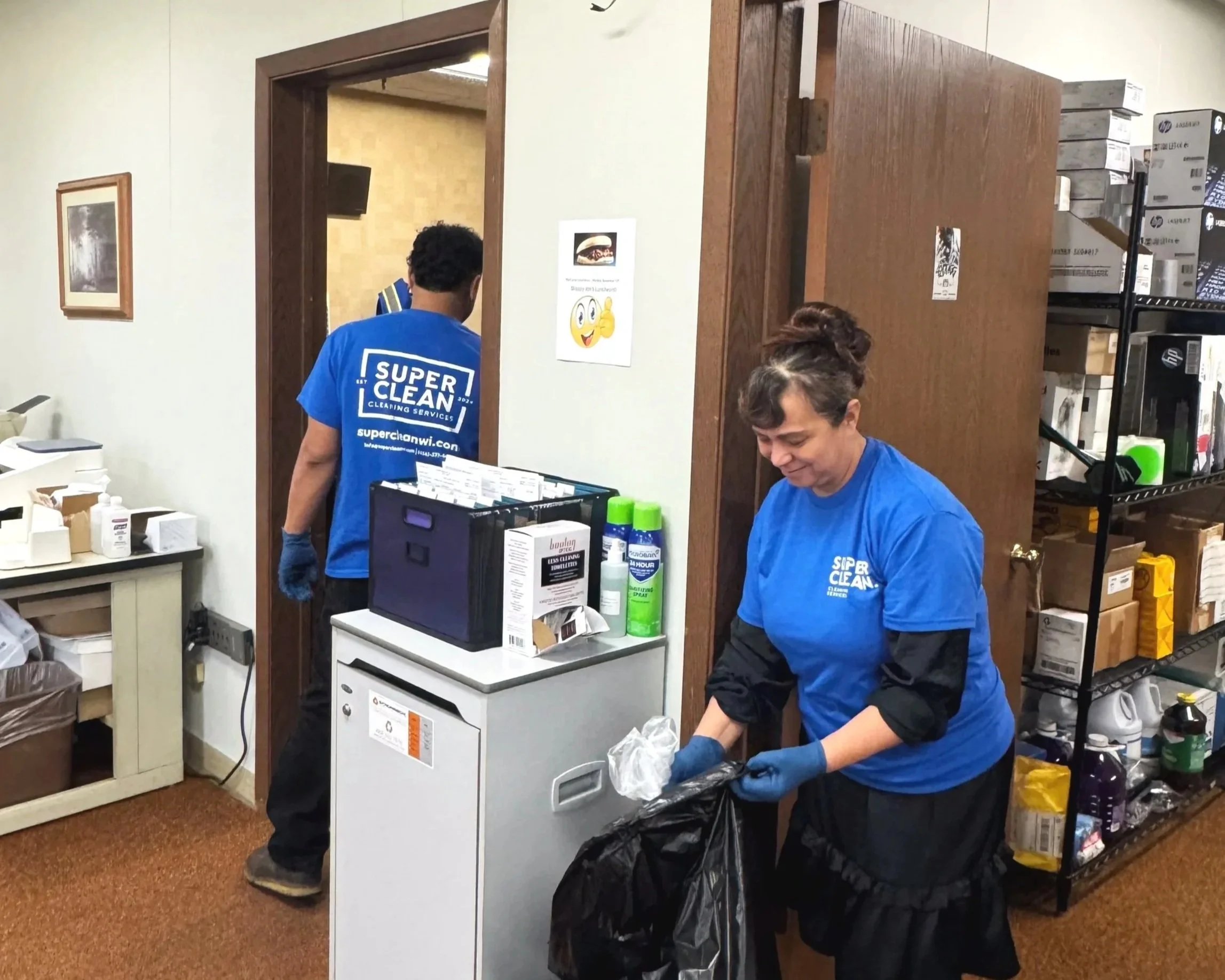 Commercial office cleaning crew at work in Milwaukee