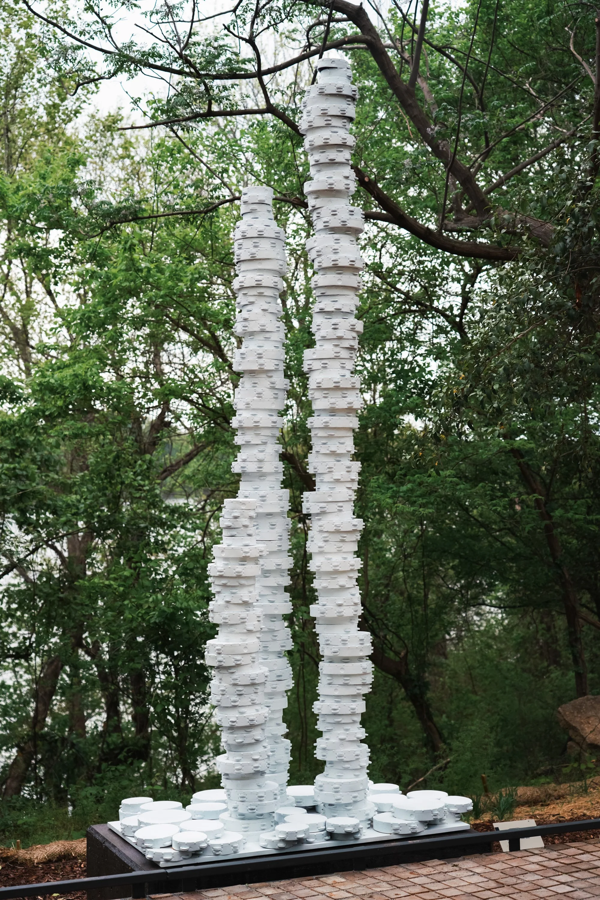  Love is like the sea... , 2023 
Bronze 
Three columns: 12' H, 10' H, 5.5' H, Base: 26"h x 59" w x 33" 
Acquired by Equal Justice Initiative