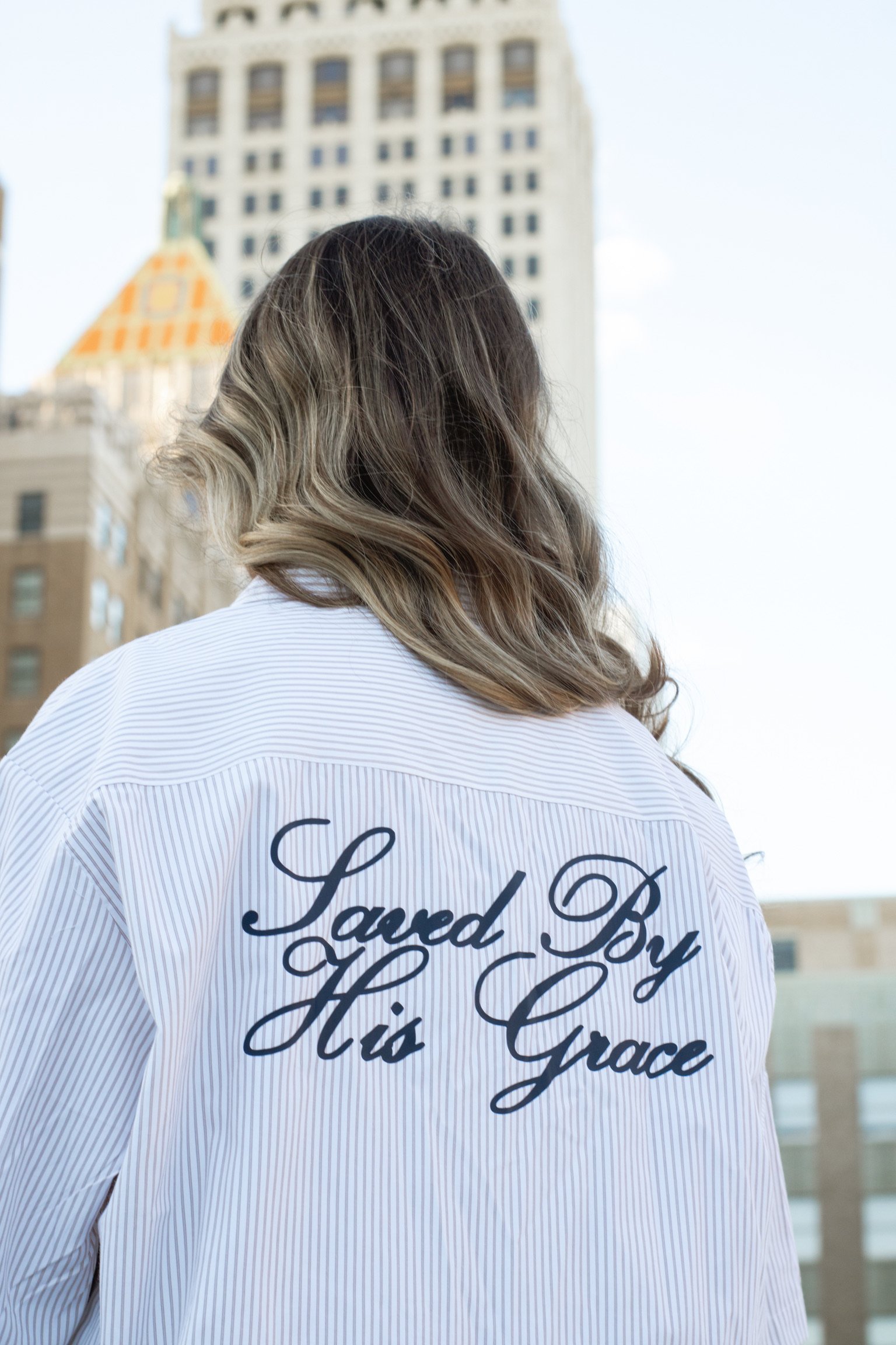 Saved By His Grace (Button Down)