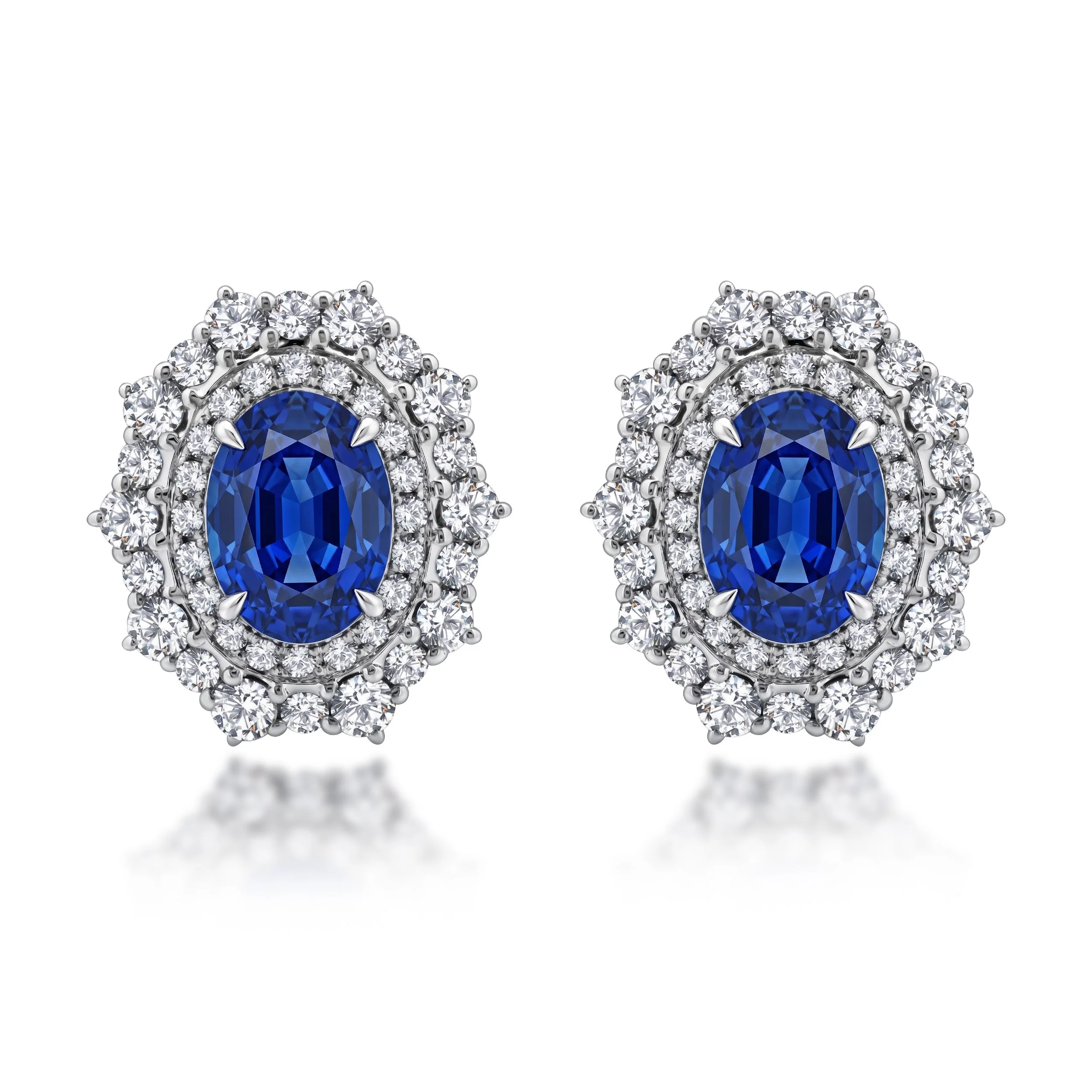 Blue Sapphire Diamond Earrings (Contact Us)