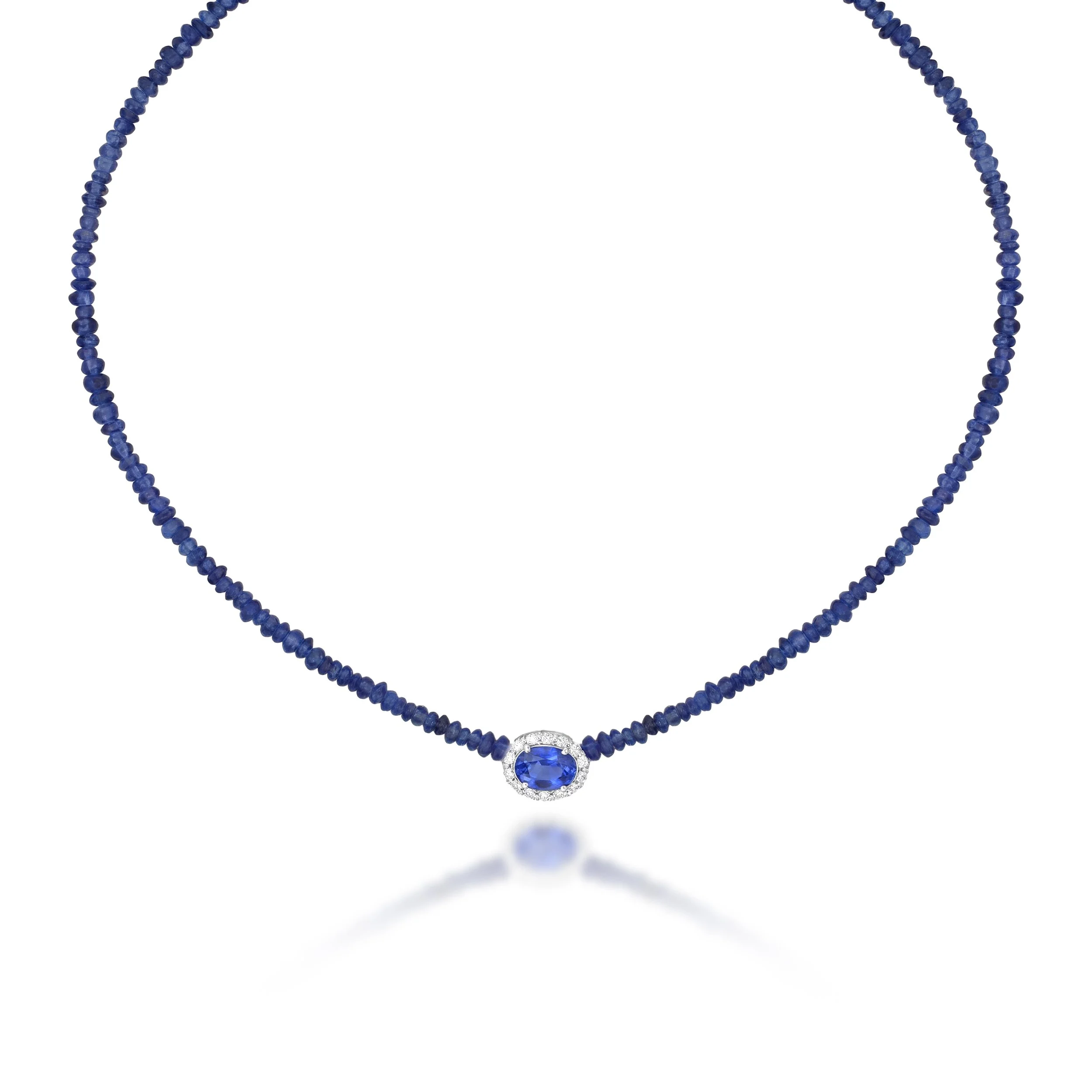 Blue Sapphire Diamond Necklace (Contact Us)