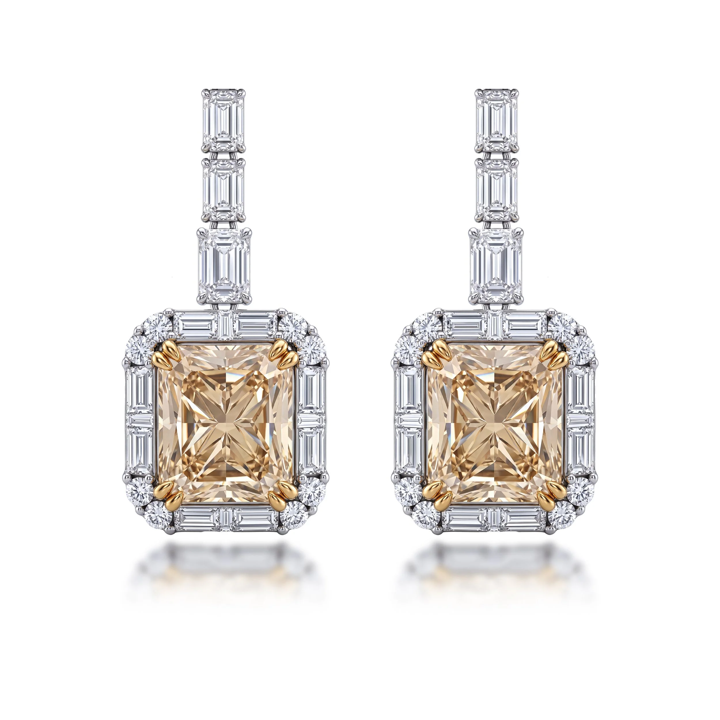 Yellow Diamond Earrings (Contact Us)