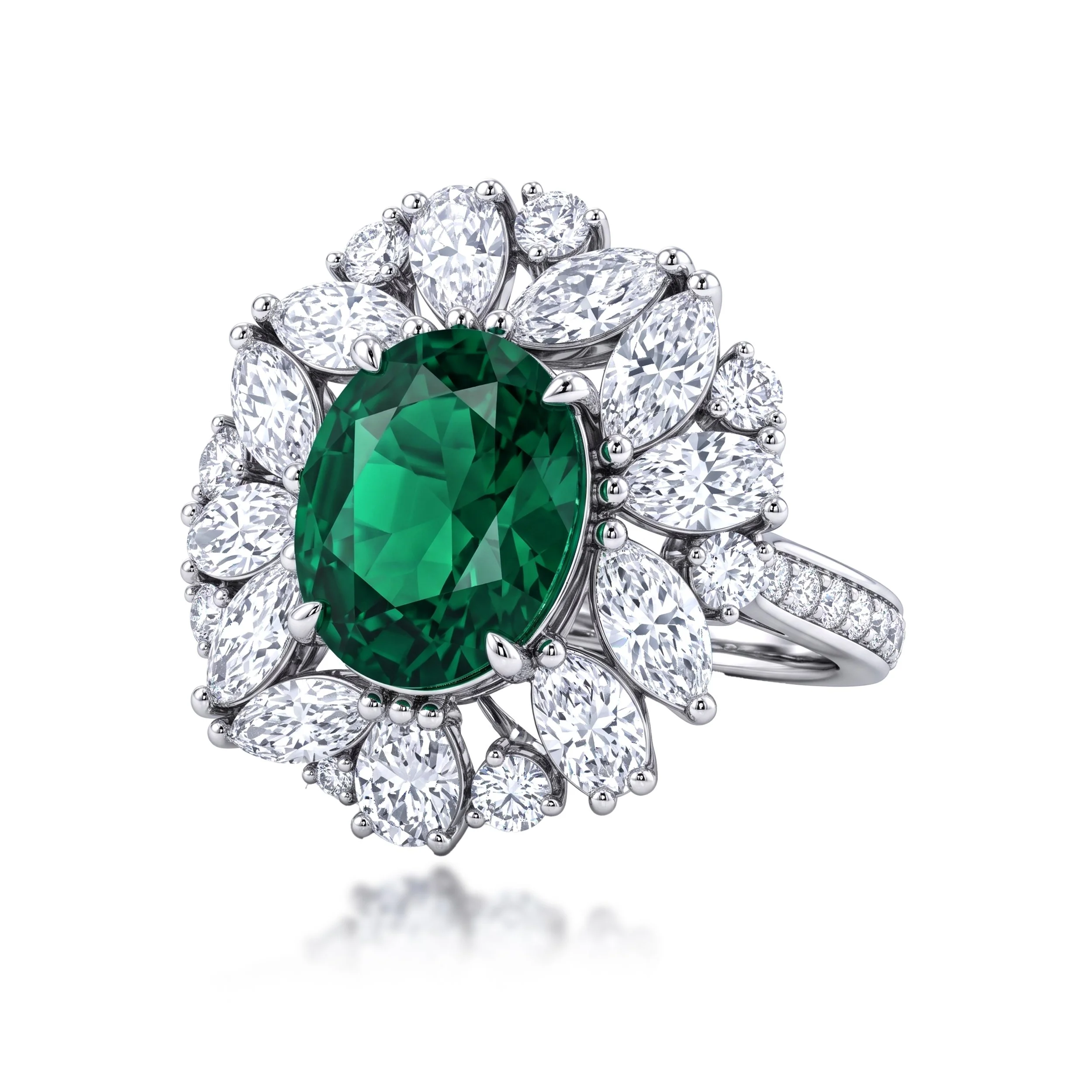 Emerald Diamond Ring (Contact Us)