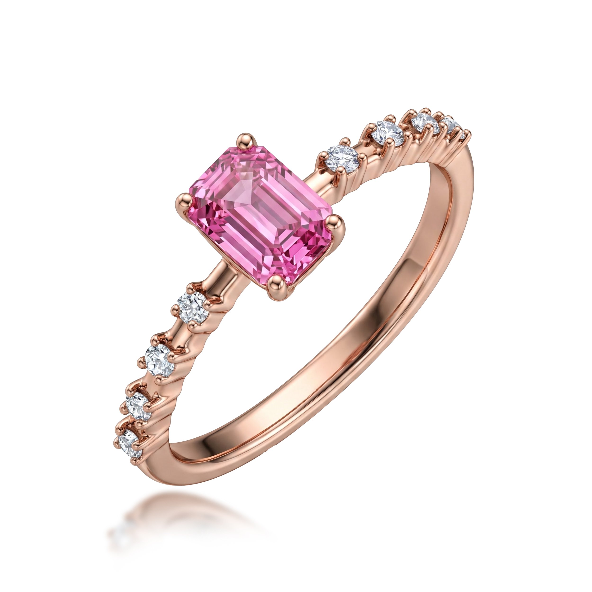 Pink Sapphire Diamond Ring (Contact Us)
