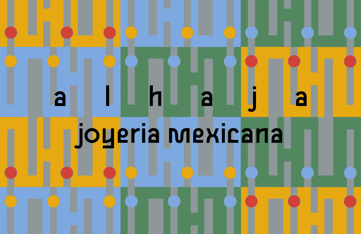 Text on colorful abstract background reading 'a la jajaj joyeria mexicana'.