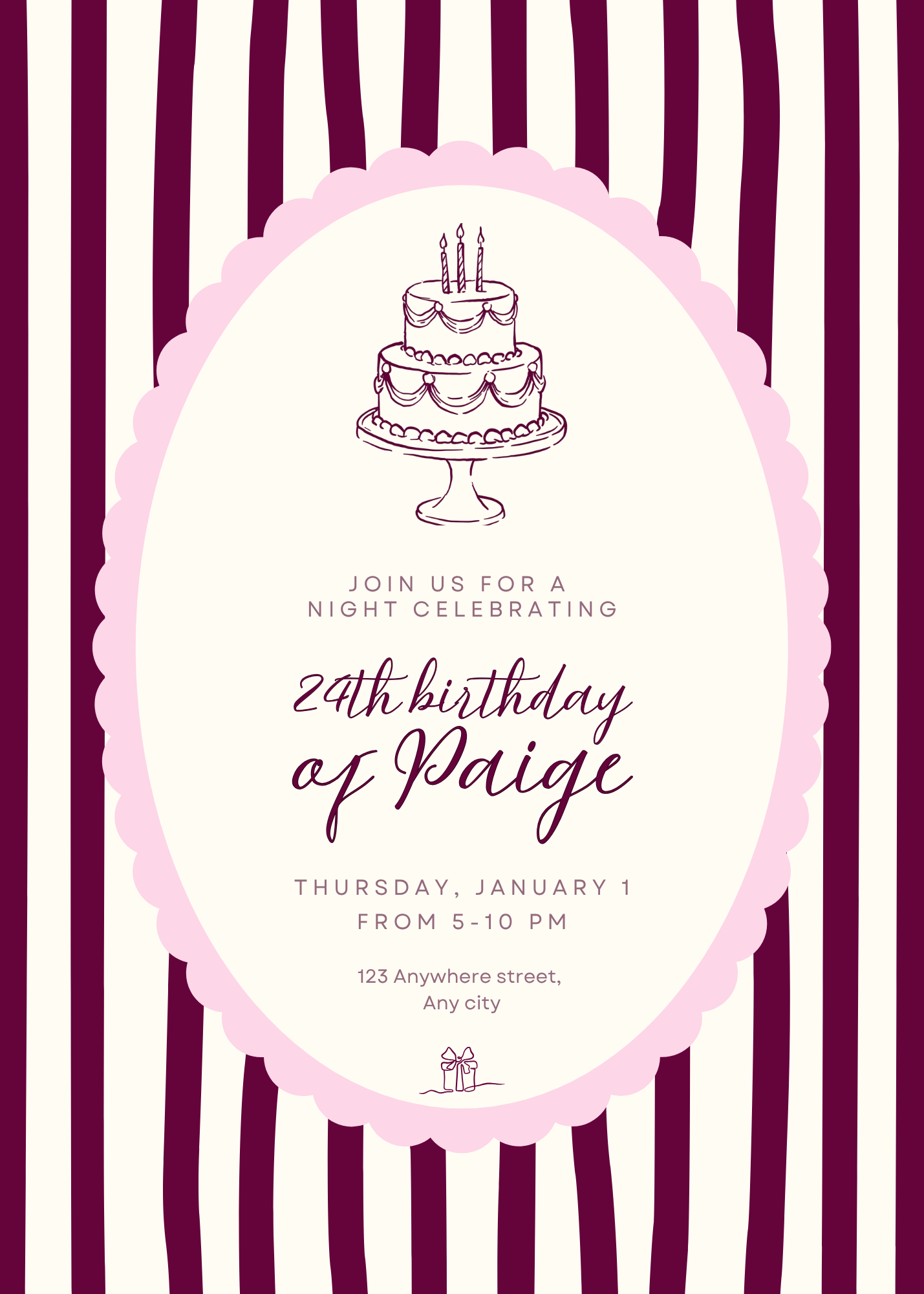 Pink Birthday Party Invitation