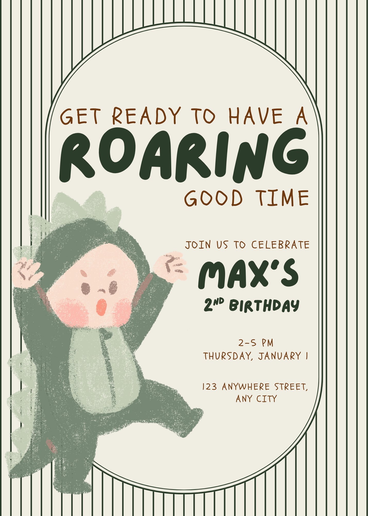 Roaring Good Birthday Party Invitation