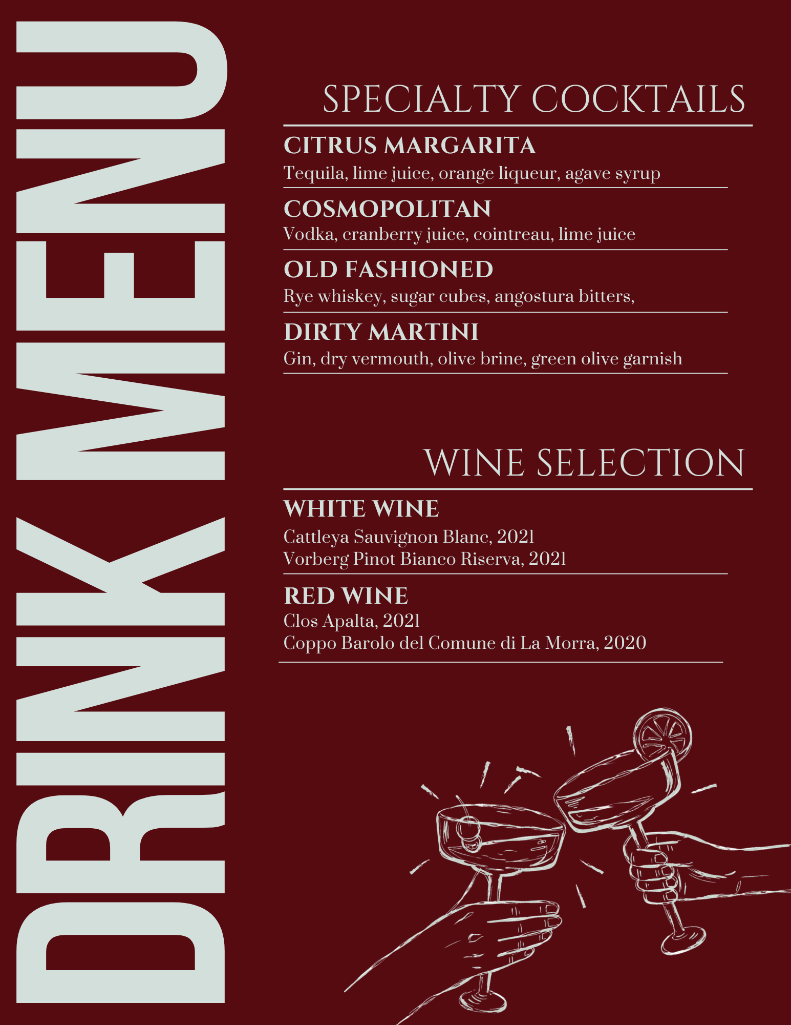 Event Drink Menu