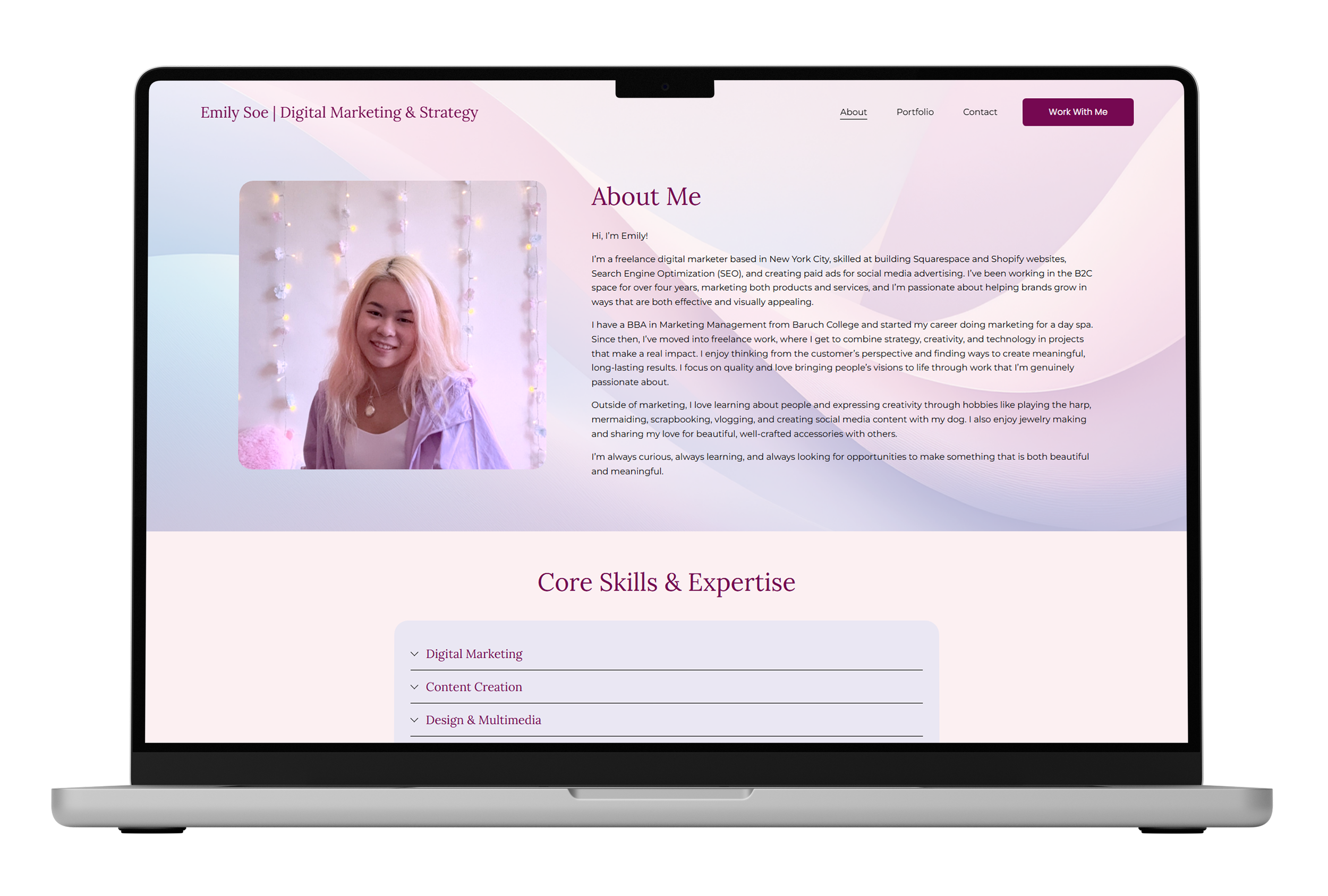 Emily Soe's Portfolio Macbook Pro Mockup