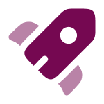 Purple Rocket Ship Icon