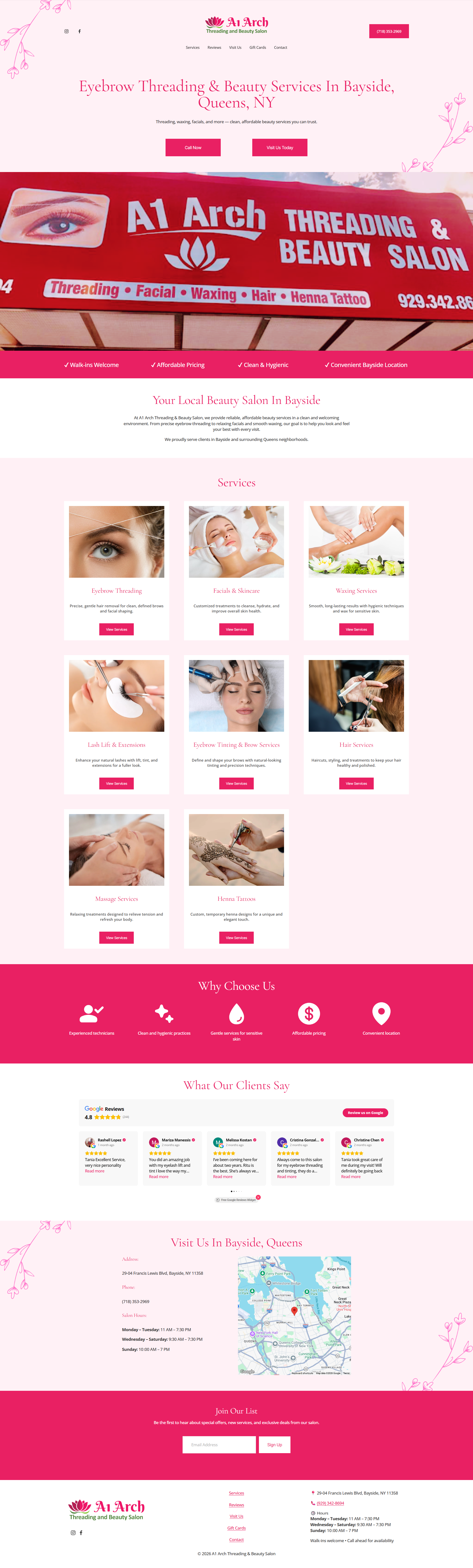 A1 Arch Salon website