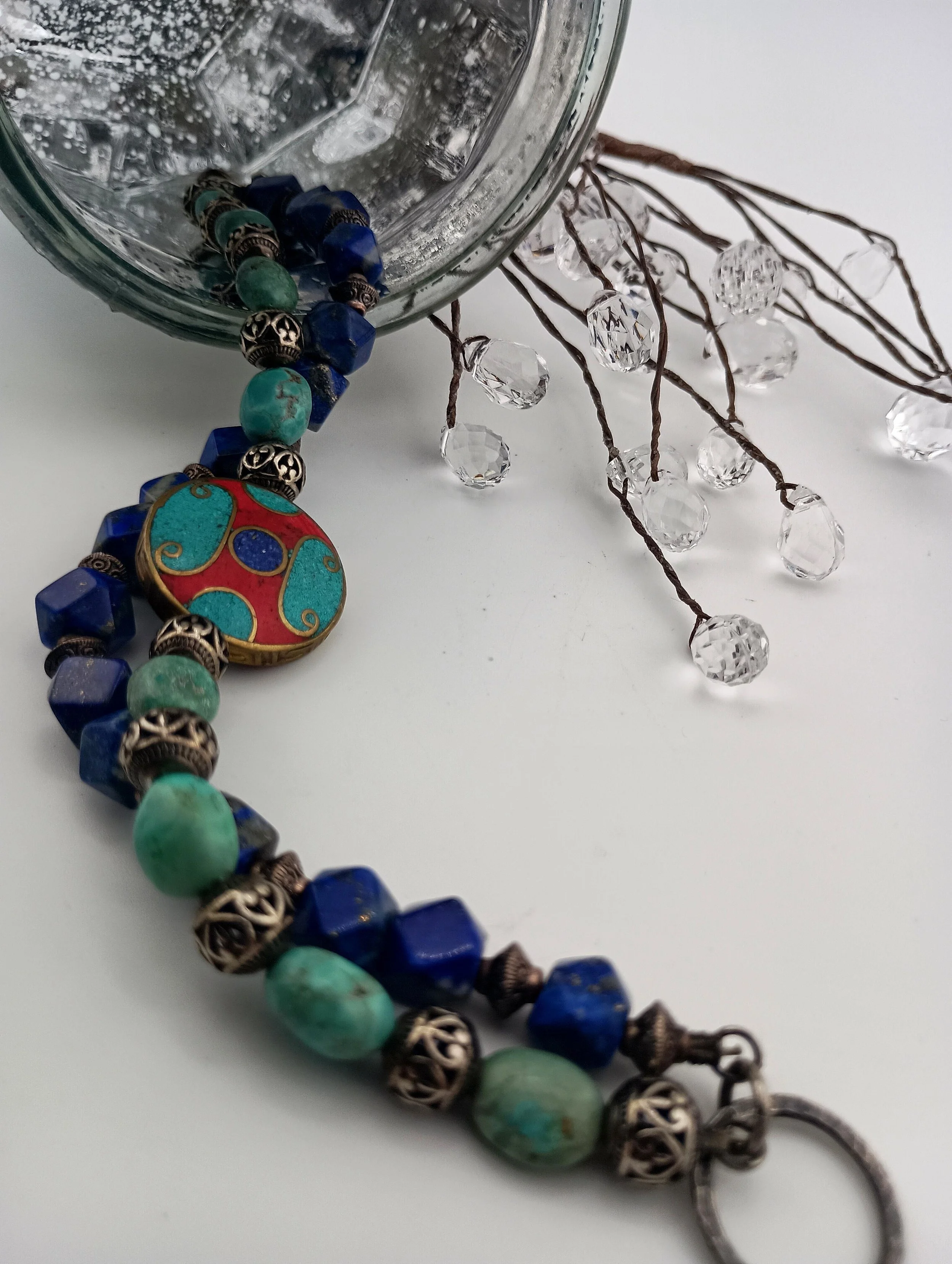 SGBB8 Tiebtan 2 strand Bracelet goblet white beads.JPG