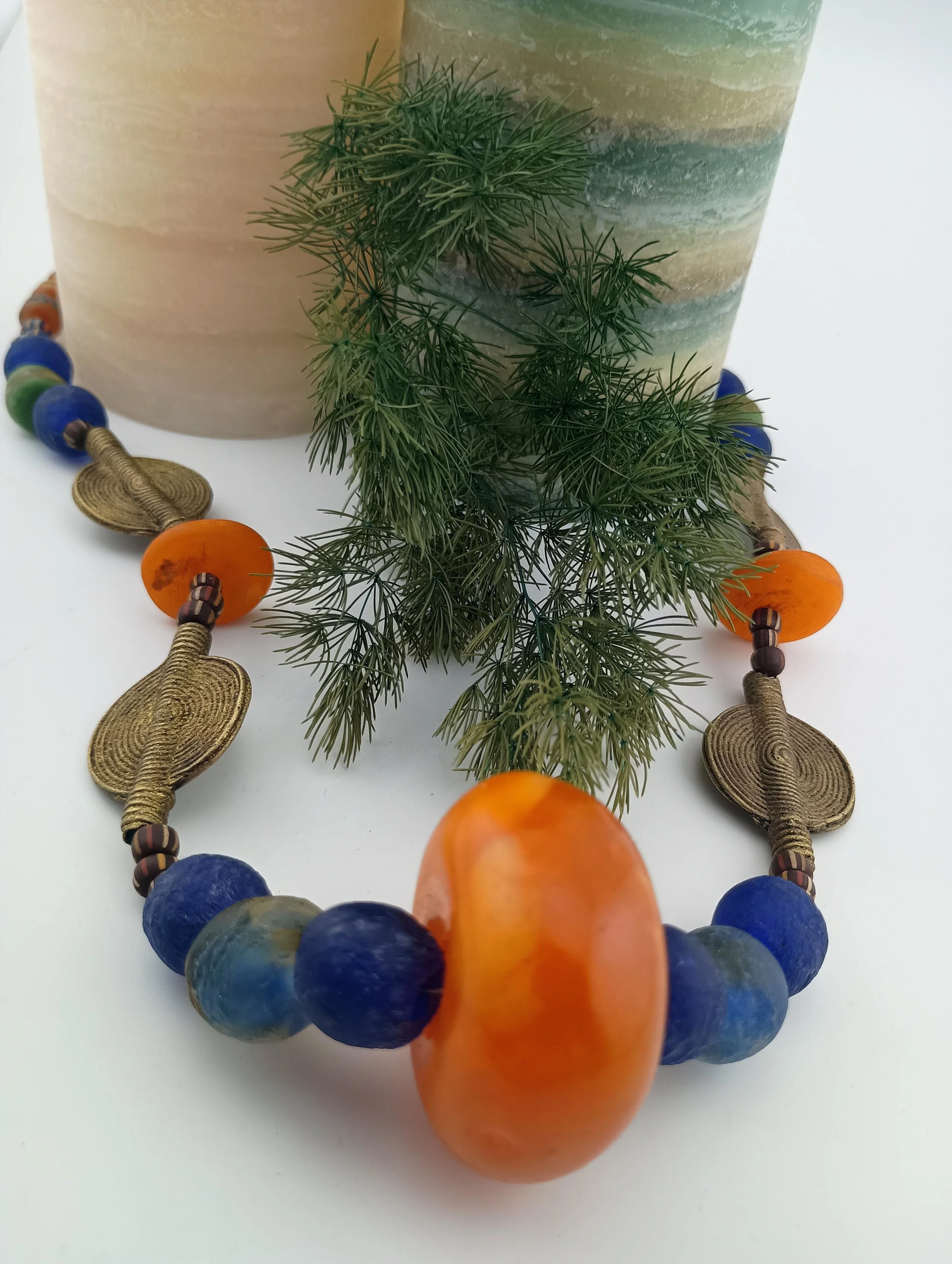 SGBN16 candles greenery copal amber bead close up.JPG
