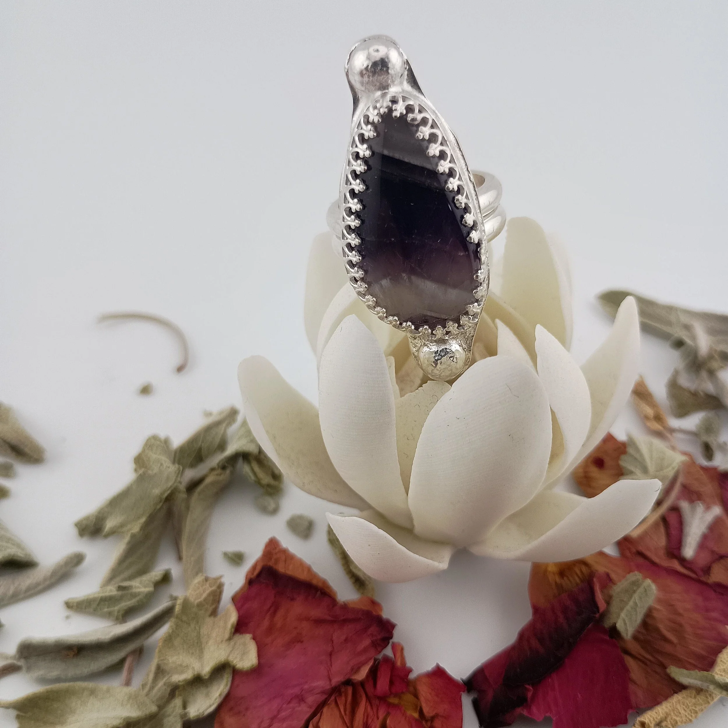 Cape Code Amethyst Sterling Silver Ring