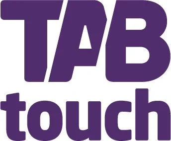 Bold purple text reading 'TAB touch' with 'TAB' in large uppercase letters and 'touch' in lowercase letters.