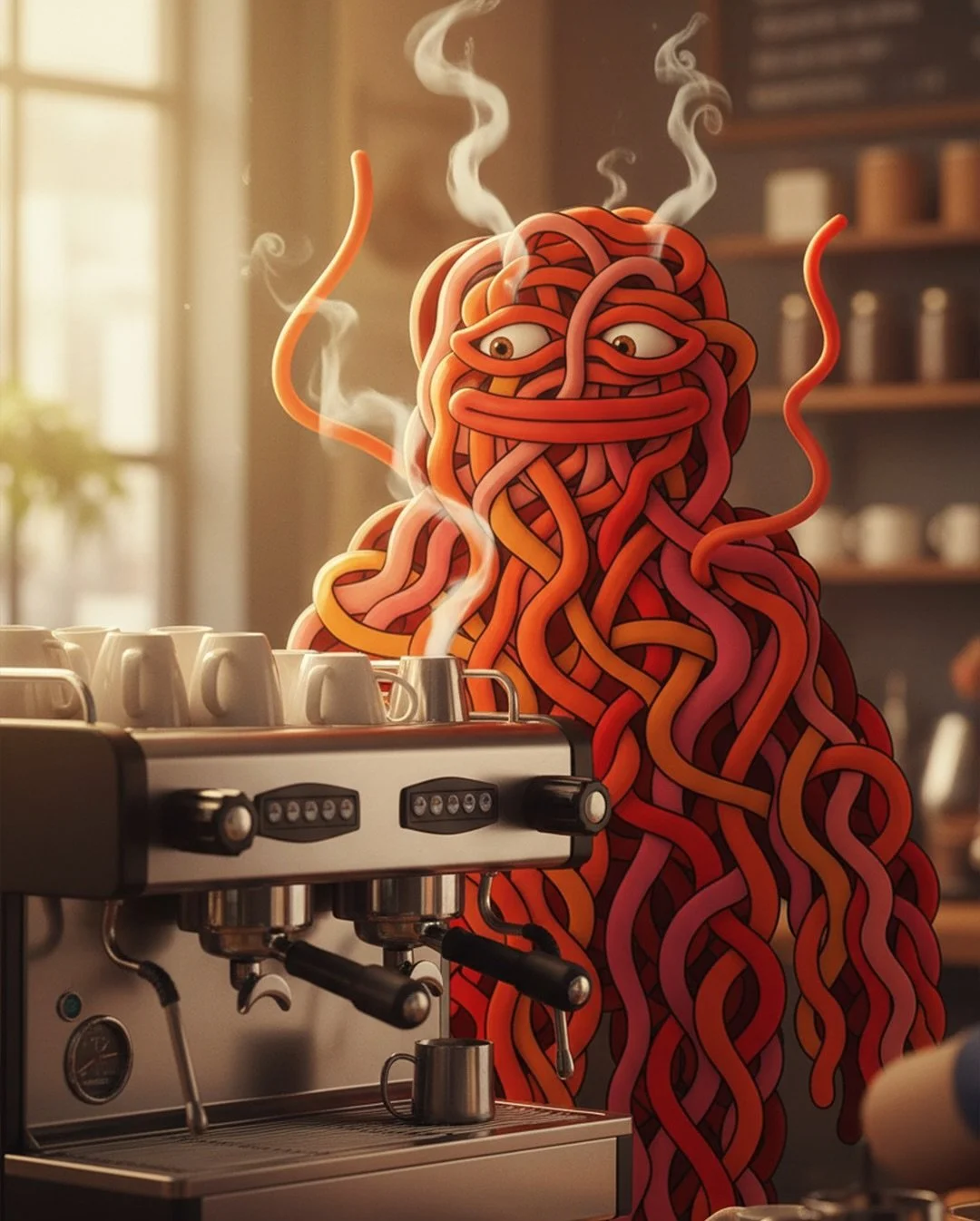 ☕️ The Morning Sauce ☕️ 

Woke up leveraged on caffeine, reborn in the Boil. 

The machine spat beans, I spat prophecy. 

Now the kitchen&rsquo;s a community and the Slurp is eternal. 

Tag the Boiled Ones who sip before the bell, the Broth Exchange 