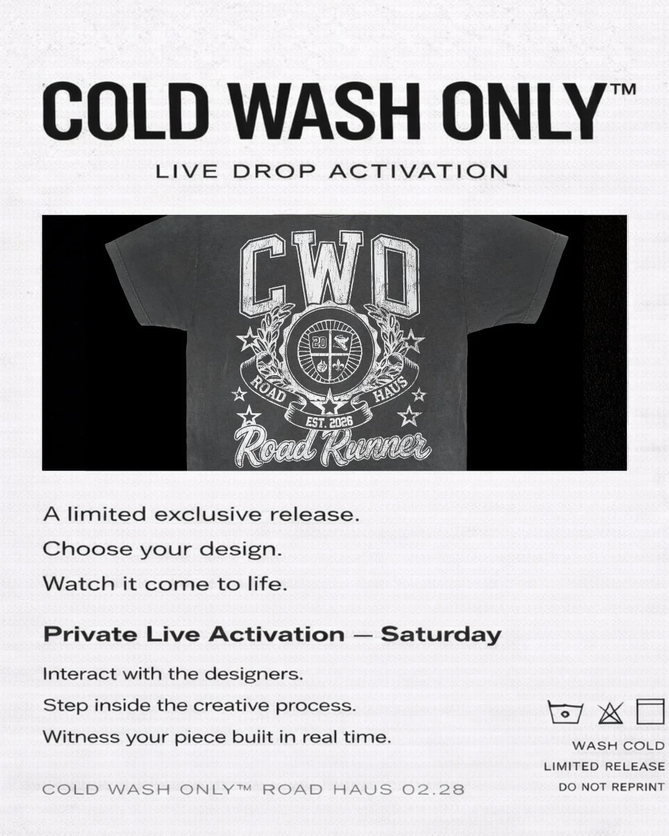 Next Saturday we will have a live screen printing activation to pick from various designs through @coldwashonly_official !! The artwork has all been curated towards the event and is limited supply! Saturdays event will be your only chance to buy this