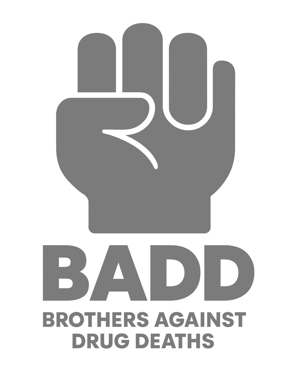 Clenched fist above the text 'BROTHERS AGAINST DRUG DEATHS.'