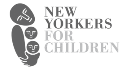 'New Yorkers for Children' logo featuring children receiving a hug.