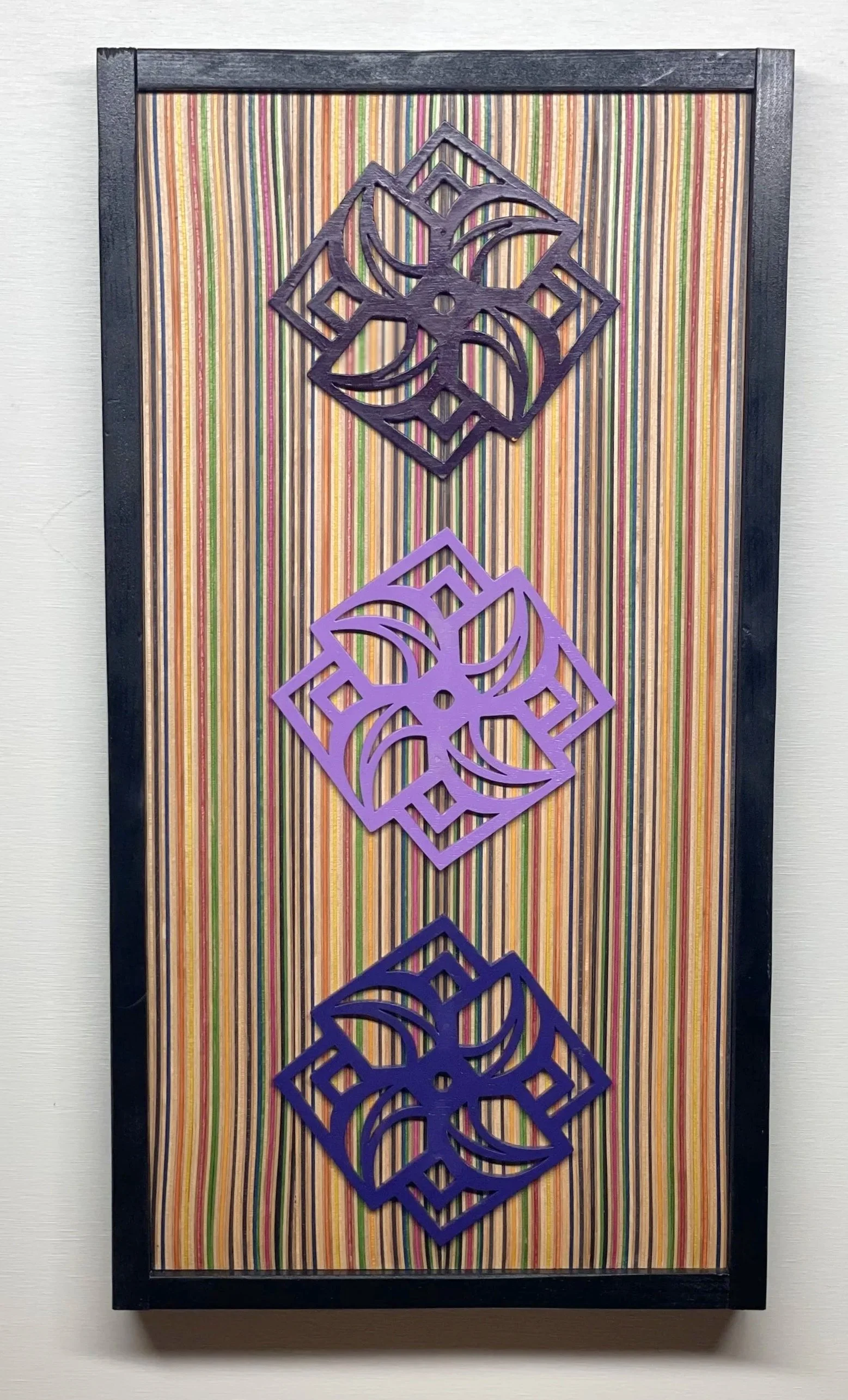 Geometric Upcycled Skateboard Wall Art