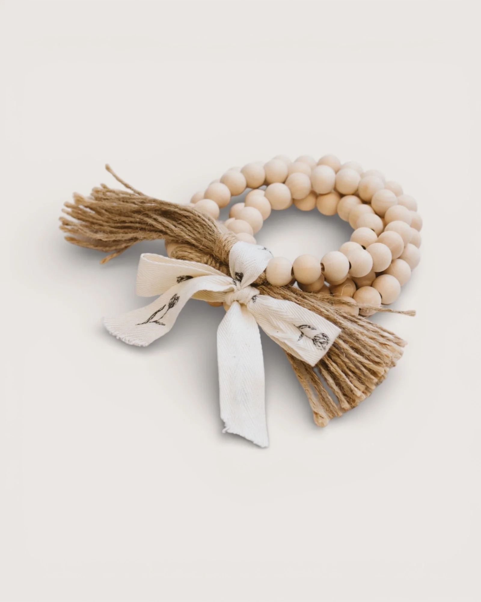 Natural Wood Bead Garland