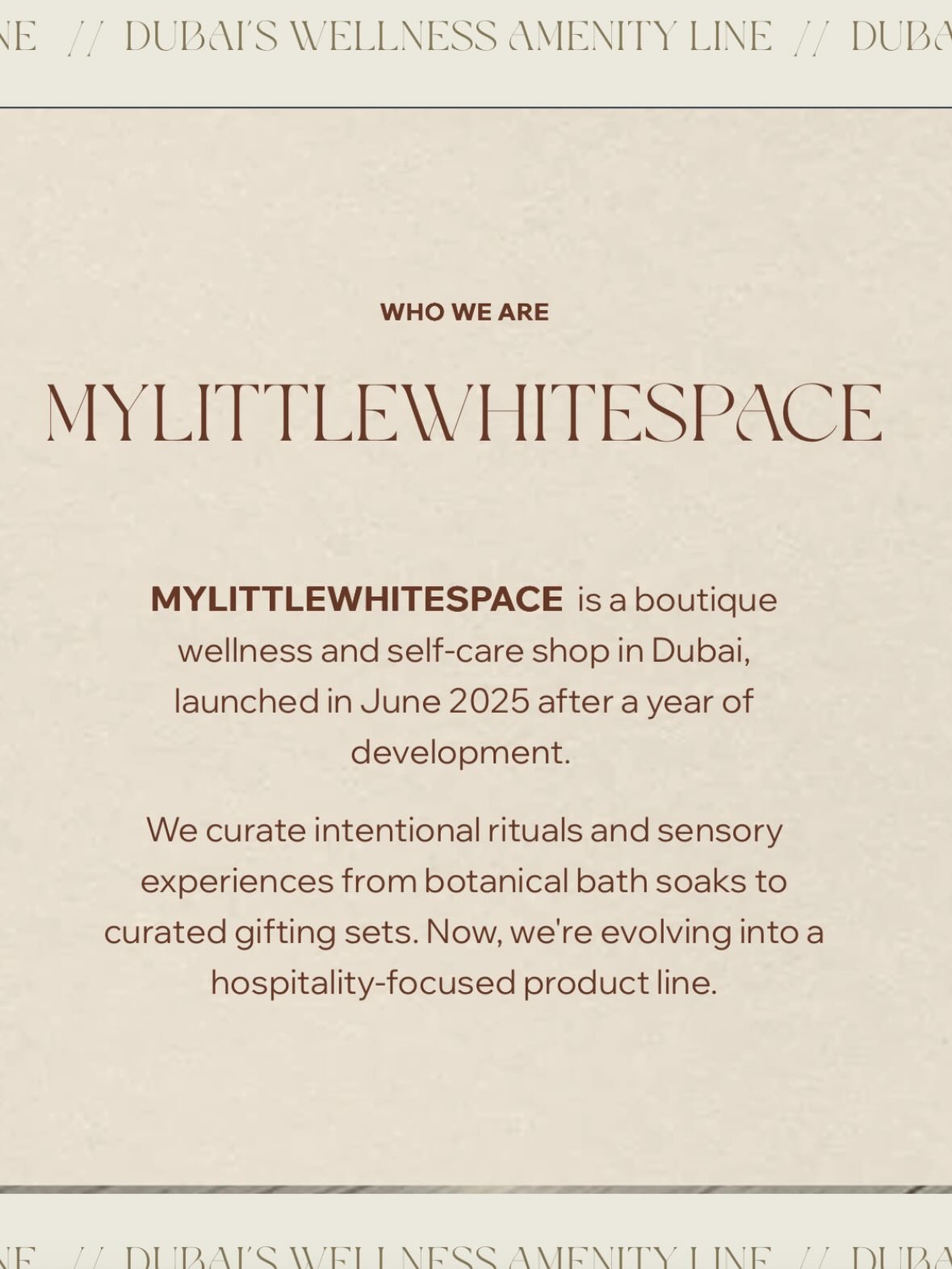 After 13 years of photographing and shaping brands across Dubai, our Founder followed a new calling and opened @mylittlewhitespace, a wellness concept shop rooted in intentional wellness lifestyle and selfcare.

Inside the apothecary corner, she expe