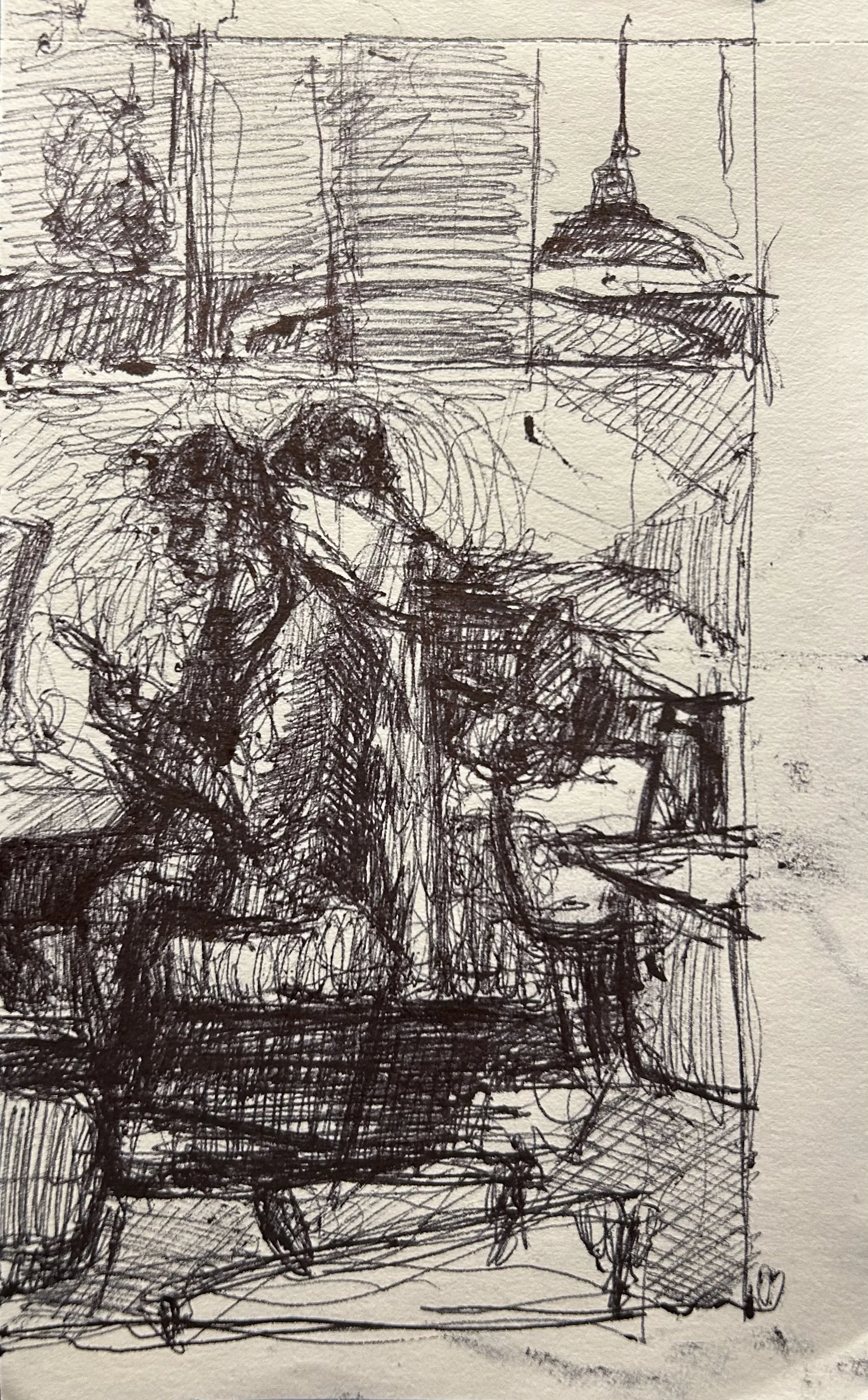Freddy, 2025, ink on paper, 3.5''x5''