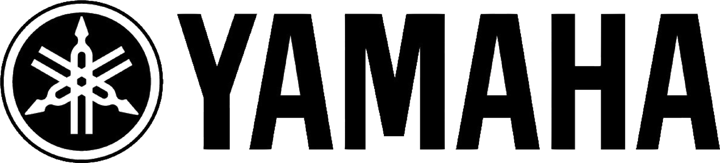 Logotipo de Yamaha, con un símbolo de una estrella de tres picos y la palabra Yamaha