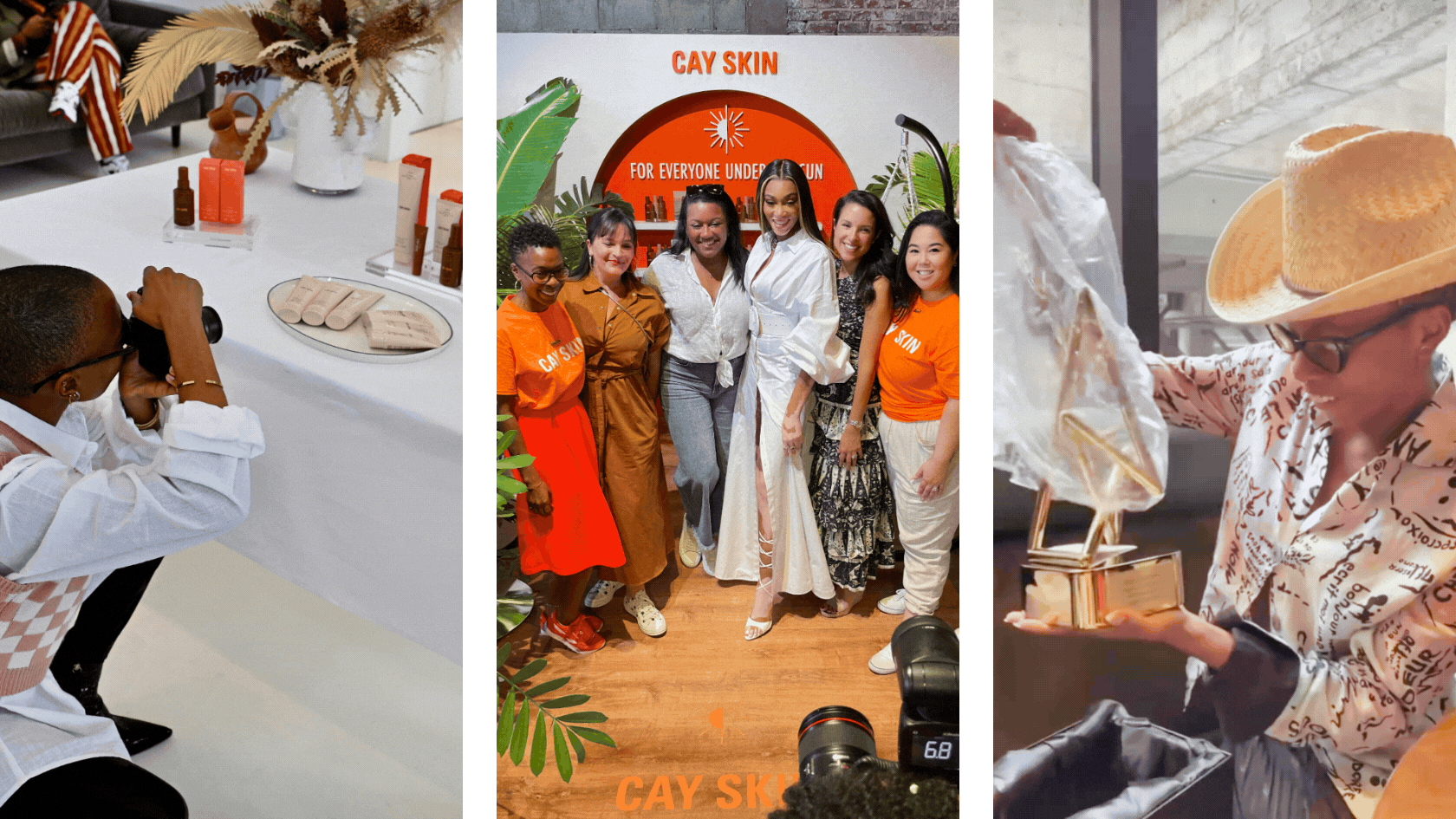 Yasmine Bedward on-site capturing content for Cay Skin during the brand’s first press day ahead of launch. She was joined by the “cay Crew”, including Suki Chancy, Winnie Harlow, Cass Devor, Laura Valdez, Hannah Miscal and Aja Piro.