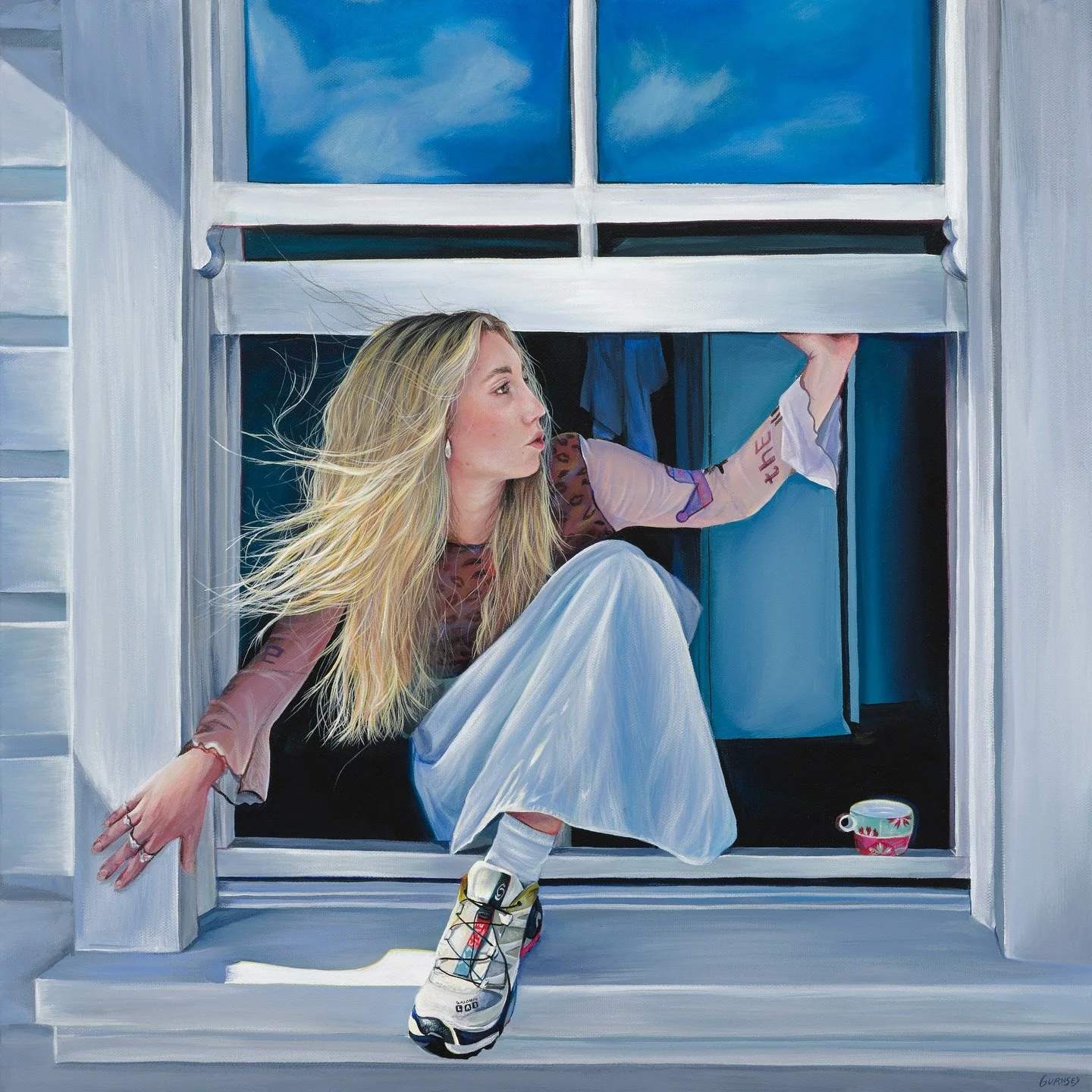 &lsquo;Runaway Girl&rsquo; 2025 *Sold
508 x 508mm acrylic on canvas 

This painting exhibited with Gallery De Novo over the weekend to celebrate 20 years of the gallery. Artists of the gallery were invited to exhibit 20inchx20inch works. I couldn&rsq