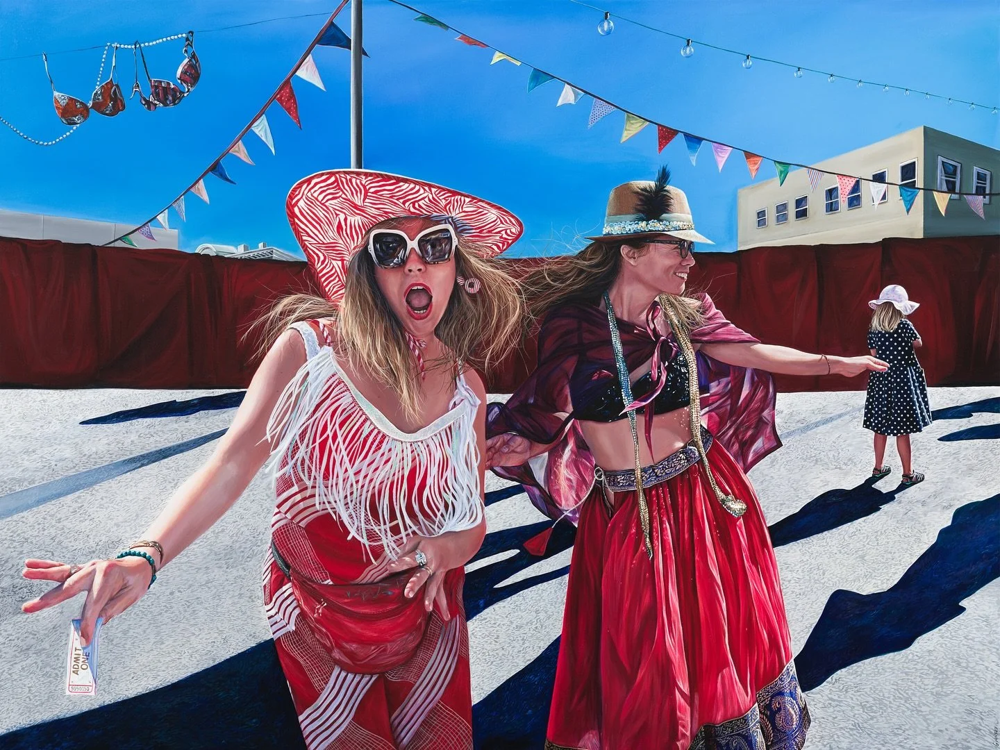 &lsquo;Ticket to womanhood&rsquo; 2025 *Sold
900mm x 1200mm acrylic on canvas 

Stuff NZ gold award Auckland art show finalist! ☺️ the link to vote is in my bio 

https://www.stuff.co.nz/culture/360693808/vote-stuff-gold-award-finalists-auckland-art-