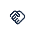 Icon of two hands shaking, symbolizing agreement or partnership.