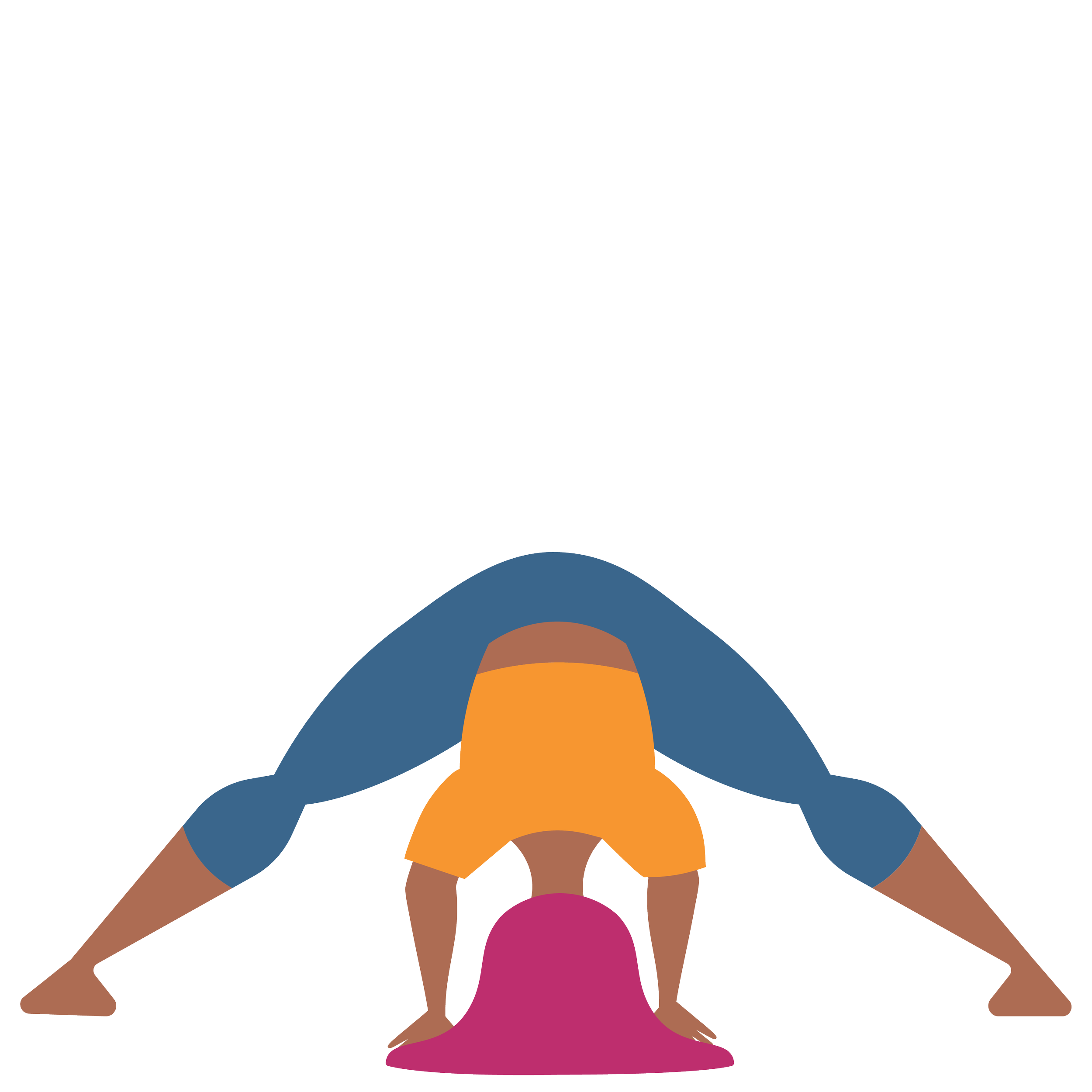 An illustration of a person with blue hair and tan skin, holding a cup, and wearing a purple top and skirt. The person appears to be sitting cross-legged with eyes closed and hands on their head, in a meditative pose.