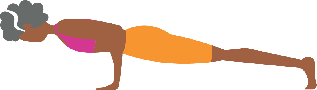 A person performing a plank exercise on the floor