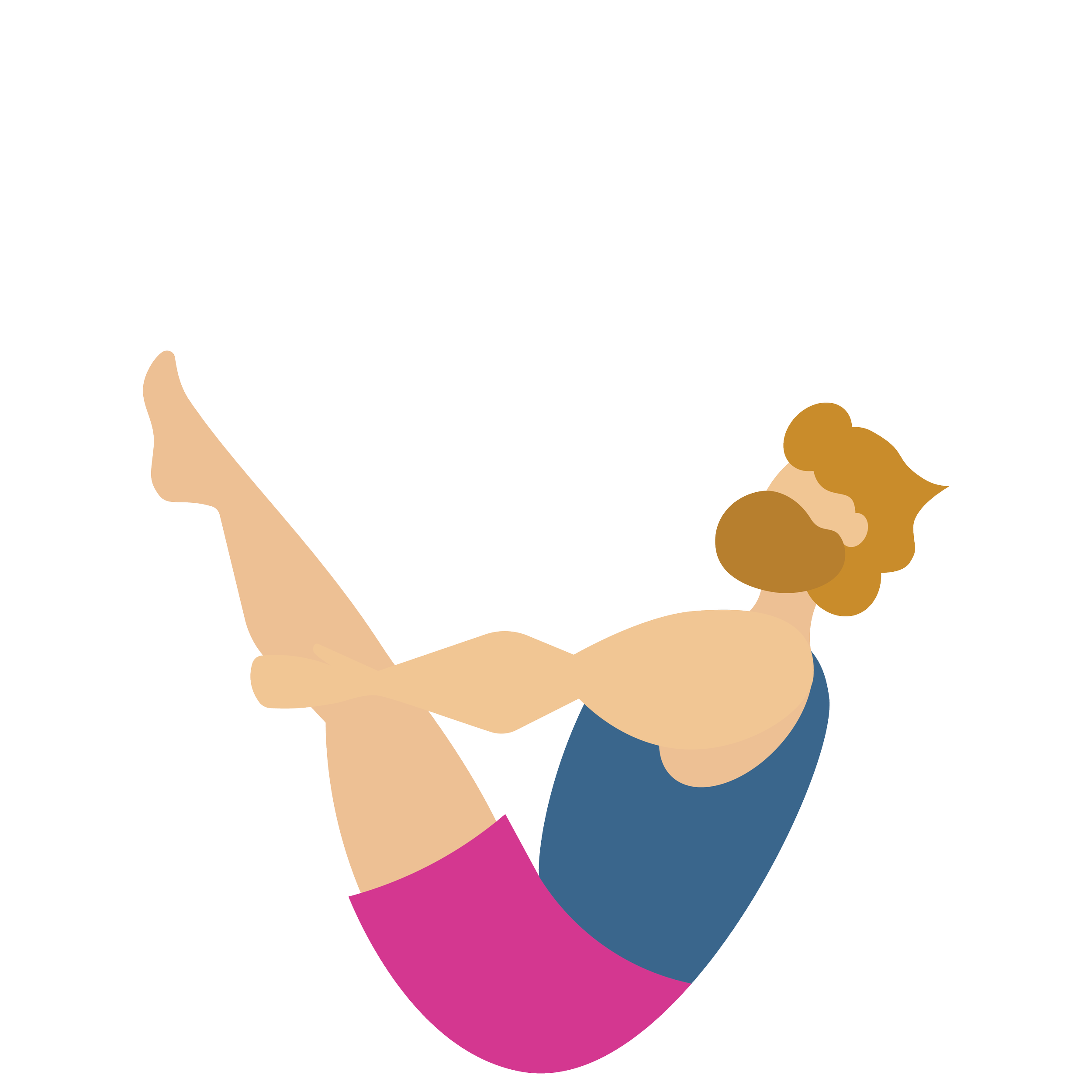 Illustration of a woman with curly hair taking a selfie with her phone, wearing a blue top and pink sleeve, against a black background.