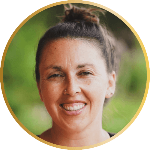 Image of client smiling as she shares her testimonial of Kate's work