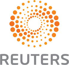 Reuters logo with an orange dotted spiral design above the word "REUTERS".