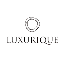 Luxurique logo with a circular, intertwined design above the brand name
