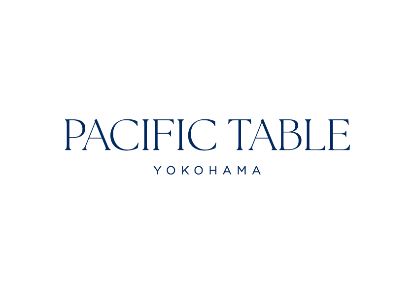 Logo of Pacific Table Yokohama with a stylized palm tree and the text in blue.