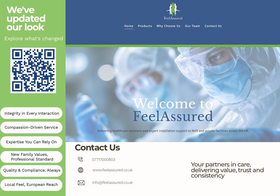 We've had a little digital makeover! 🚀 
Our Website's had a fresh new look - Same trusted service, now with a smoother, sharper experience.

⭐ Pop over to explore the refreshed site, see what's new.
 - FeelAssured is business as usual (just better!)