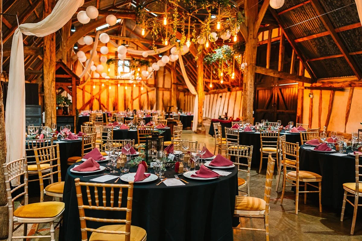 Alpheton Hall Barn set up for an alternative wedding